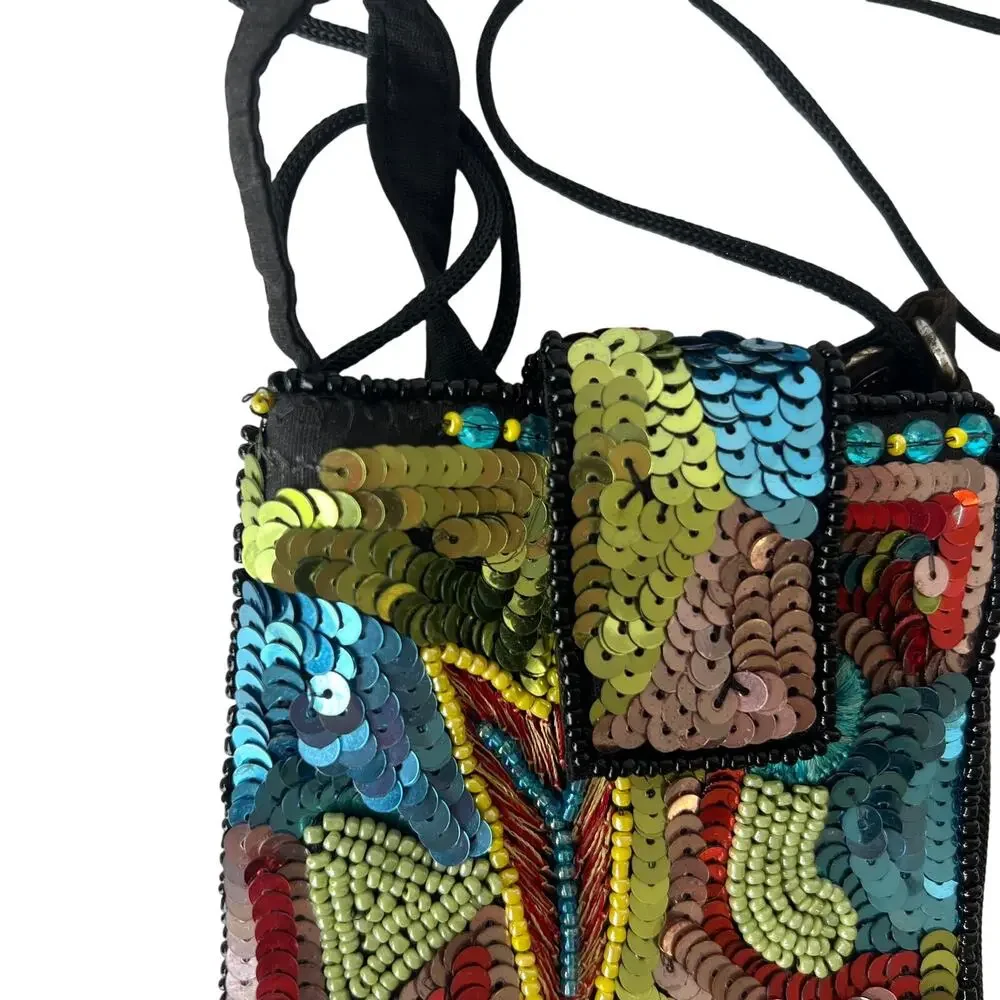 Bamboo Trading Co Club Bag Lot 3 Beaded Phone Crossbody Evening Bag Convertible